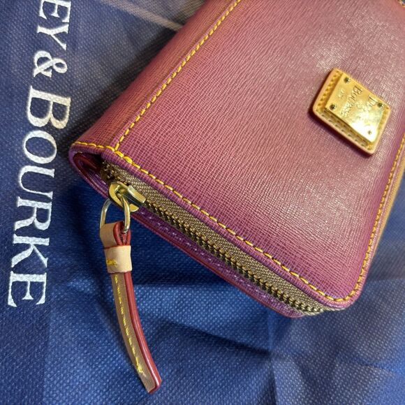 NEW Dooney & Bourke Shoulder Violet Saffiano Leather Satchel & Wallet Bag Tote - Picture 16 of 16